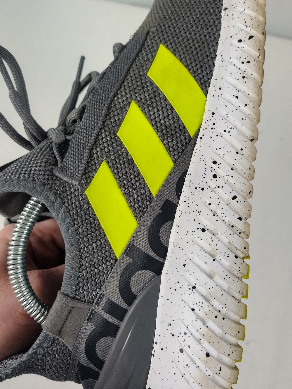 Adidas Men's Size 10.5 Kaptir 2.0 Gray Running Sneakers Lace Up Shoes GW4419 - Picture 7 of 9
